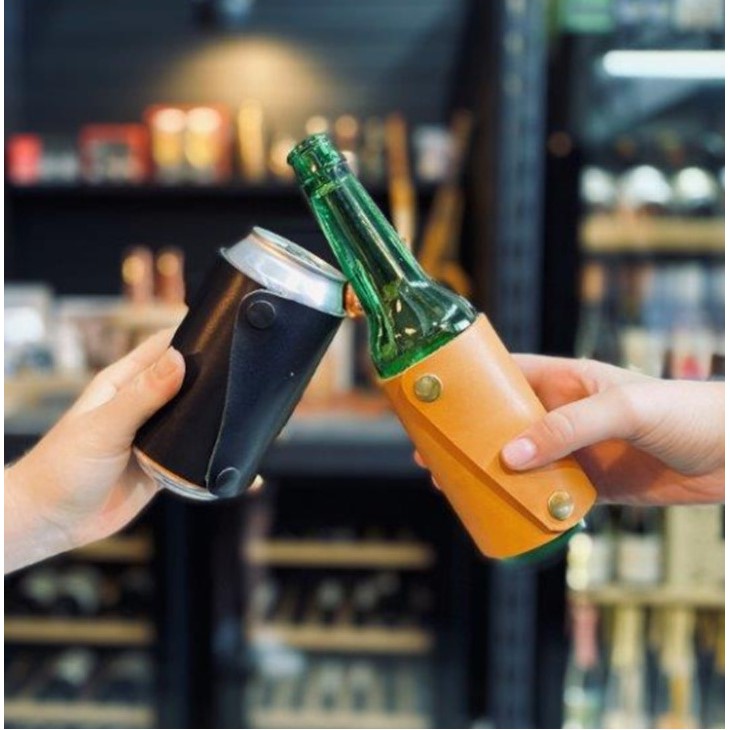 PU leather pocket can holders