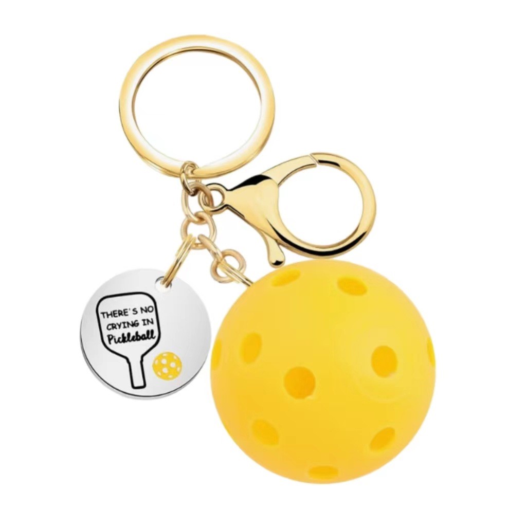 Pickleball Paddle Keychain With Metal Engraving Plate