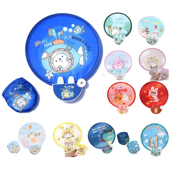 Full Color Foldable Flying Disc Fans With bags