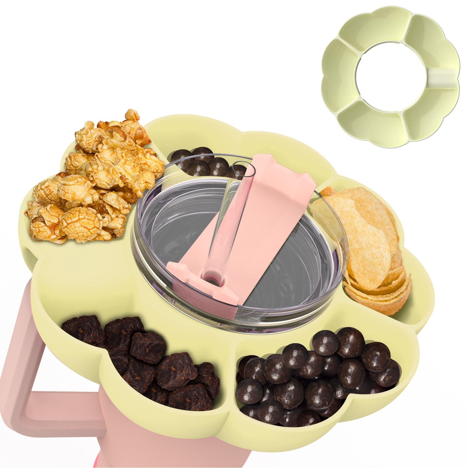 5 Compartment Silicone Snack Bowl for Tumblers