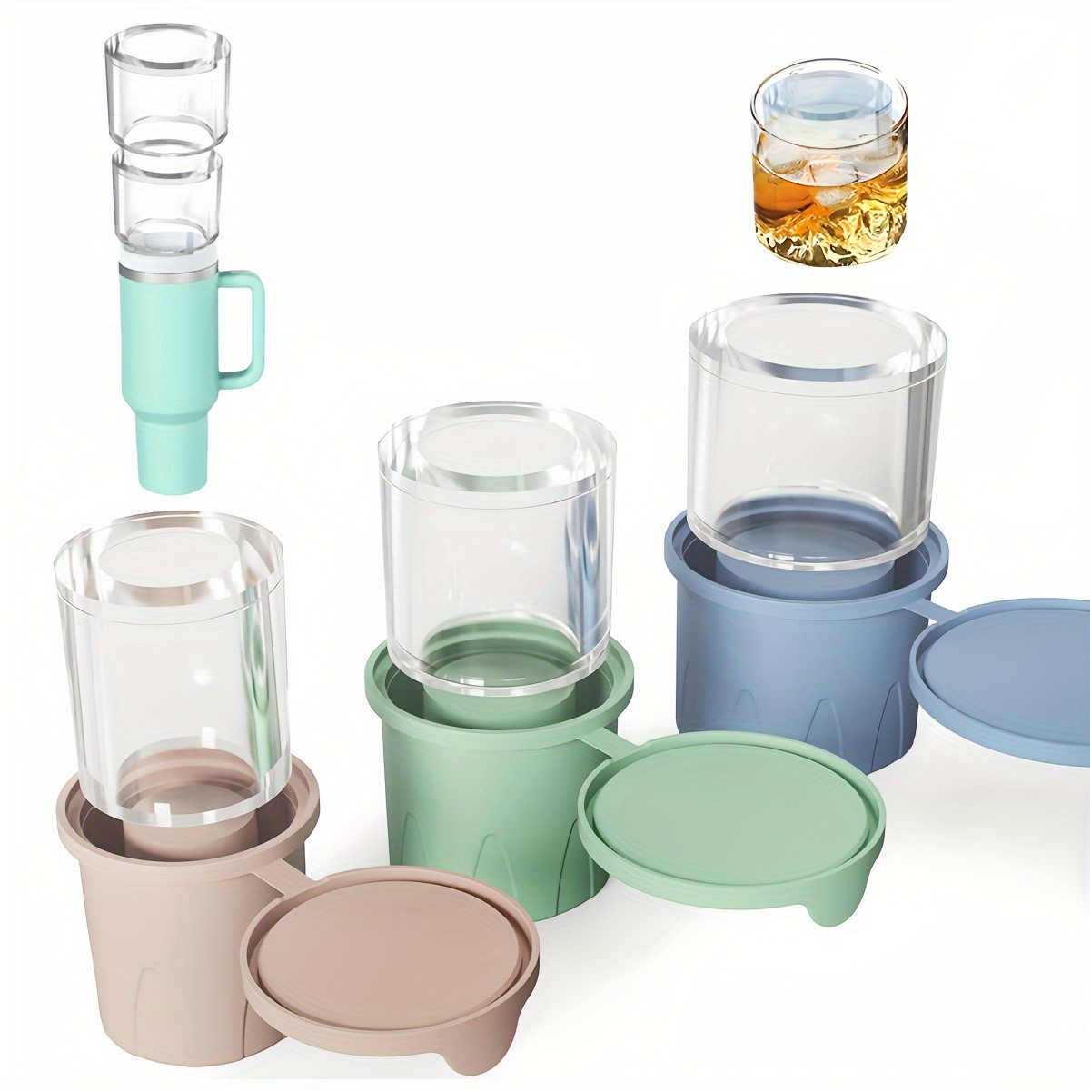 3-Piece Ice Cube Tray Set for Tumblers