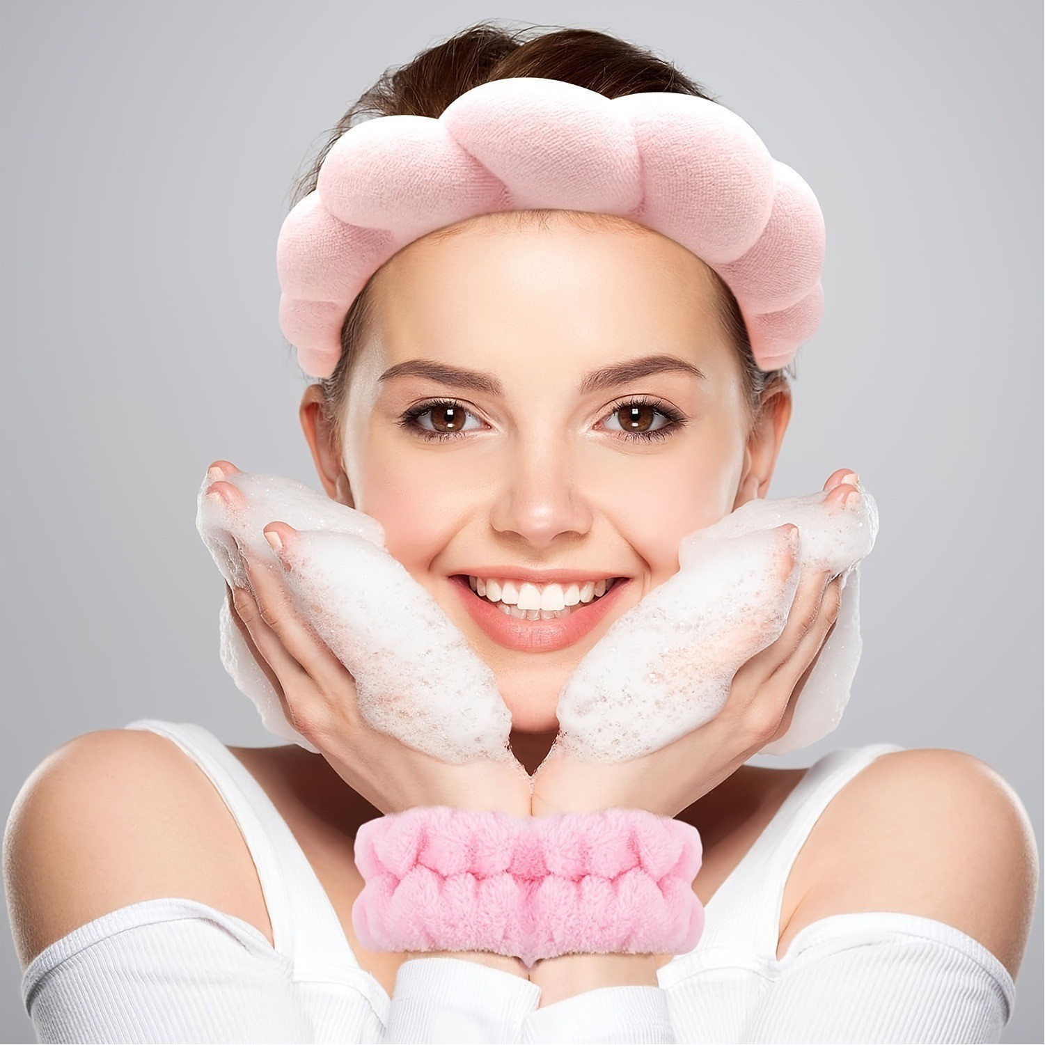 7.1"x6.5" Soft Sponge Cloud Headband set Custom Label