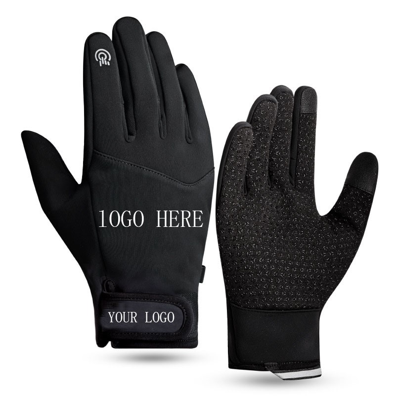 Outdoor waterproof gloves for winter with reflective logo