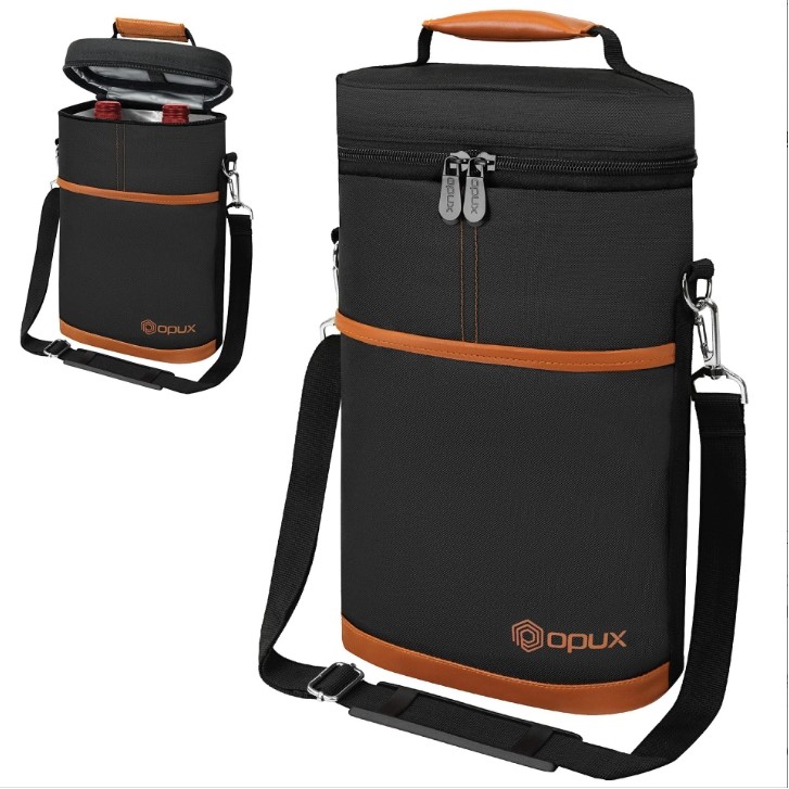 2 Bottle Wine Carrier Tote Insulated Wine Cooler Bag