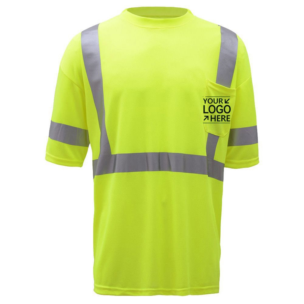 130g polyester Class 2 Reflective Tape Safety T-Shirt with pocket