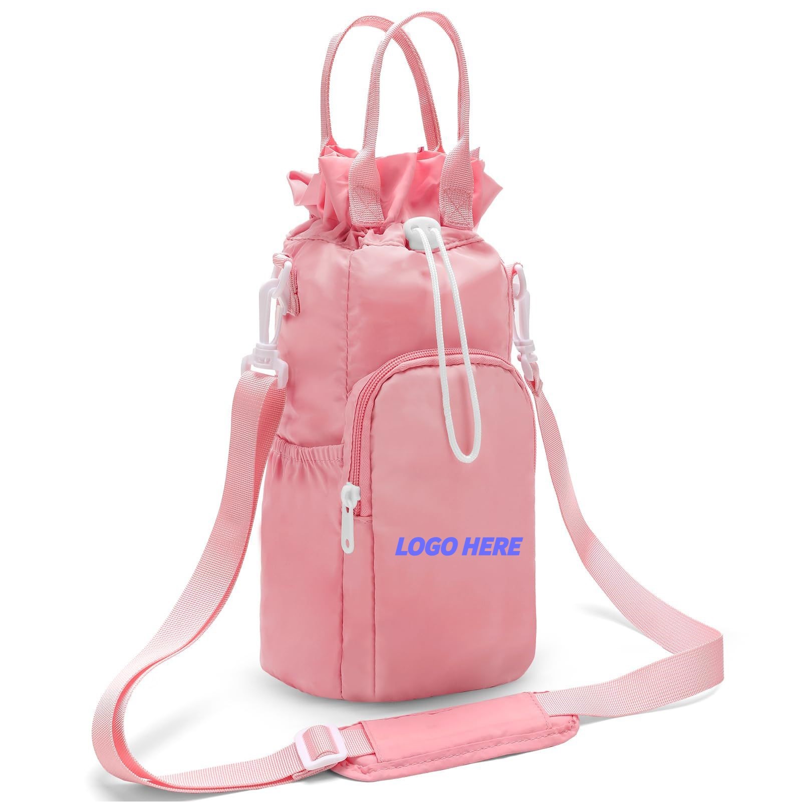 Insulated Water Bottle Carrier Bag With Shoulder Strap
