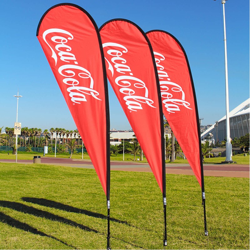 102.30"X43.3" Custom Single side Advertising Teardrop Flag with Flagpole & Ground Spike