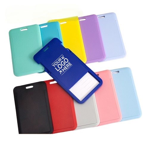 ID Badge Holders Hard Plastic Vertical Card Cases