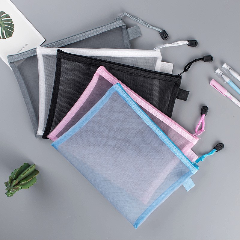 A5 Nylon Document Pouch with Zipper Closure