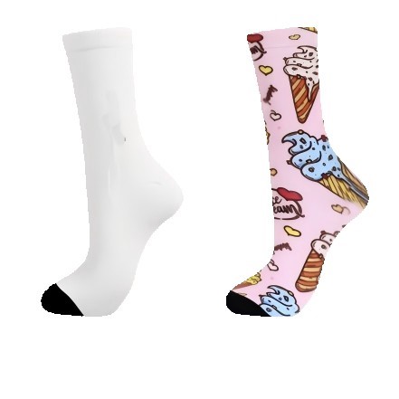Custom Logo Mid-Calf Socks with Digital Print Big size