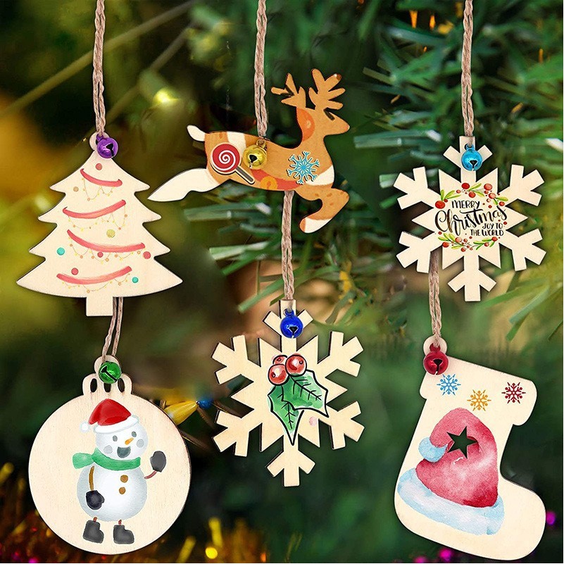 Wooden Christmas Tree Hanging Ornaments