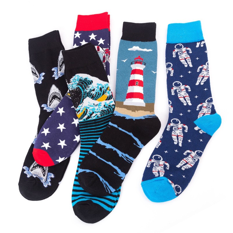 Funny Pattern Dress Socks Crazy Design Cotton Socks