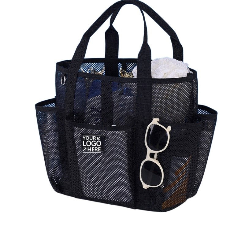 Mesh Beach Tote Bag With Mini Multi Pockets