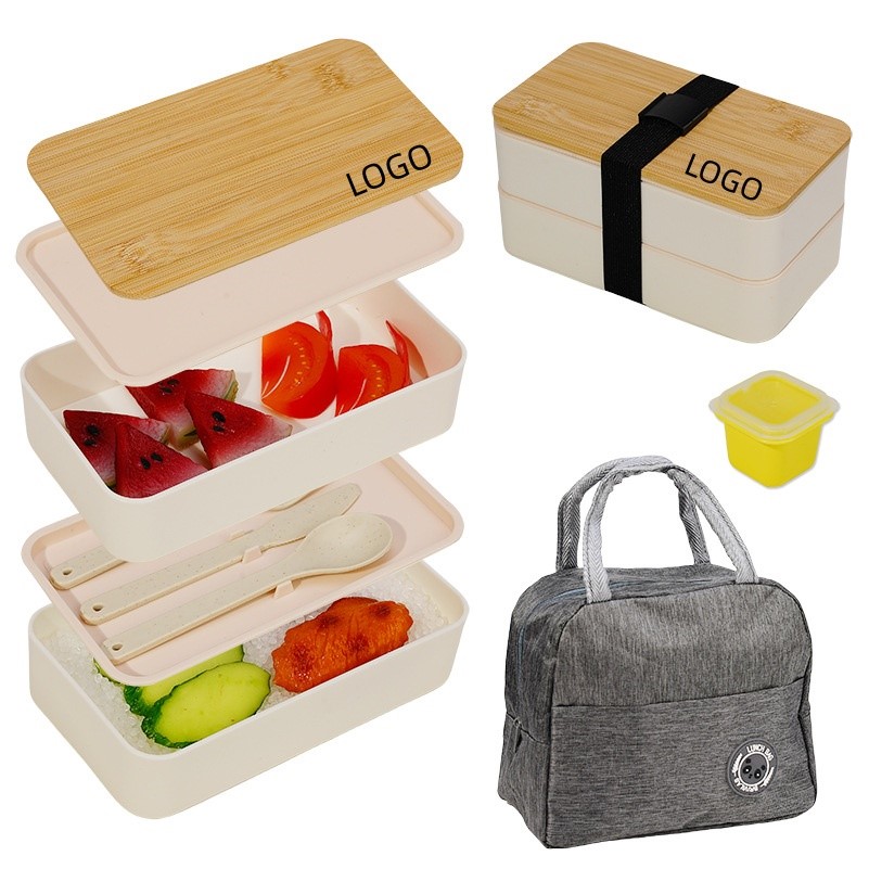 Stackable Bamboo Lid Lunch Bento Box