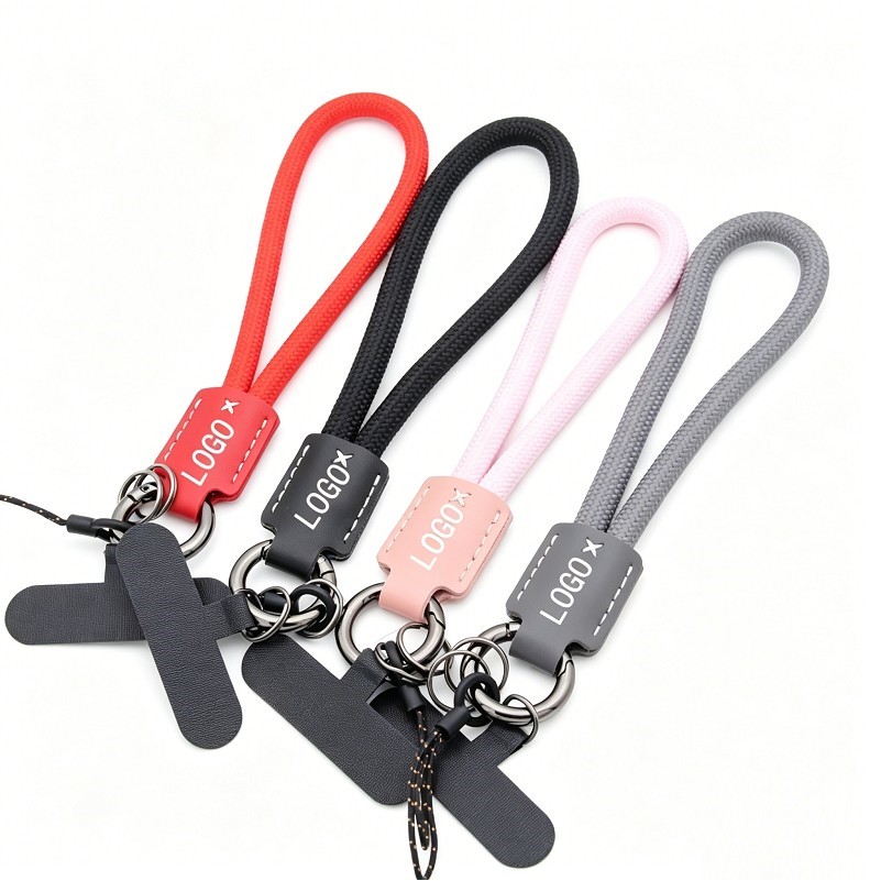 Ploy Leather Wristband Keychain With Phone Lanyard