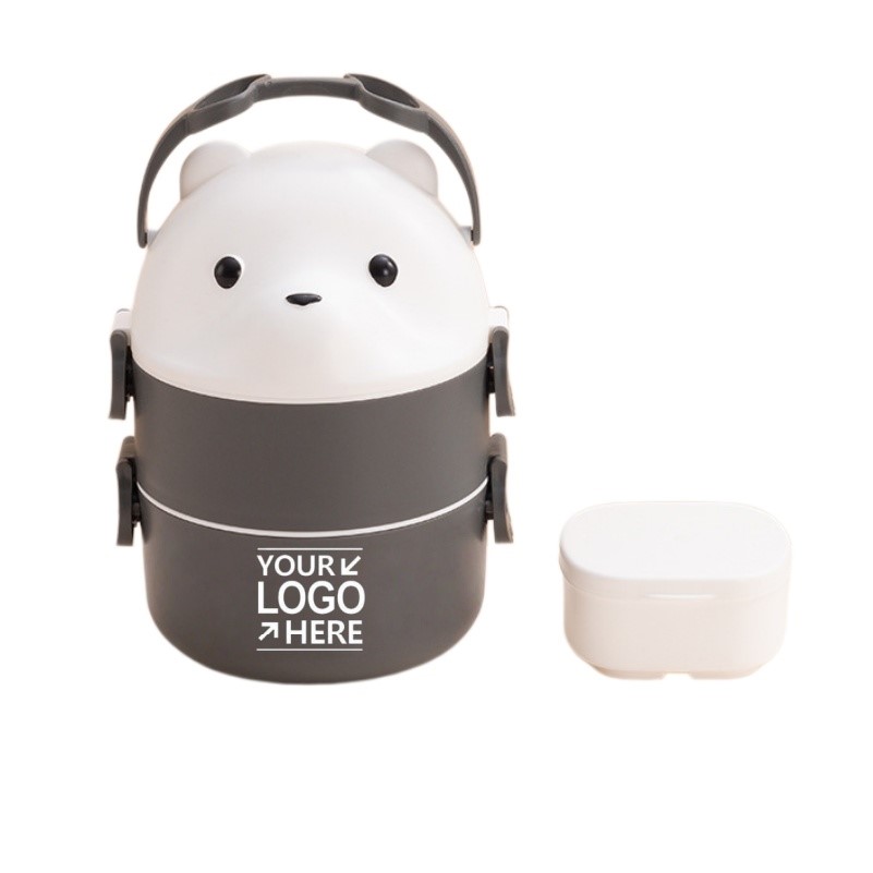 Portable Stackable Double Bento Box With PP&304 Stainless Steel