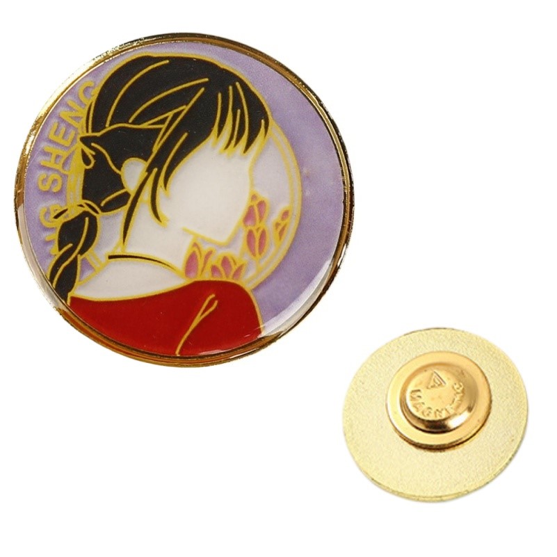 1" Die Struck Iron Enamel Lapel Pin With Magnetic Clasp