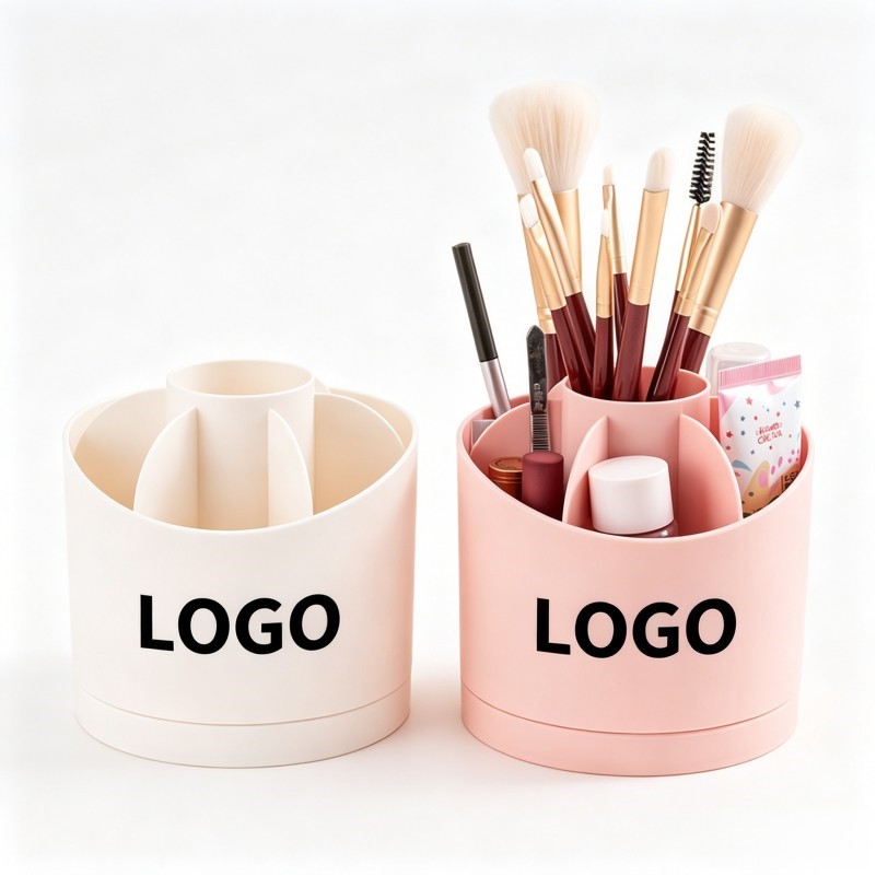360° Rotating Desk Makeup Brushes Organizer