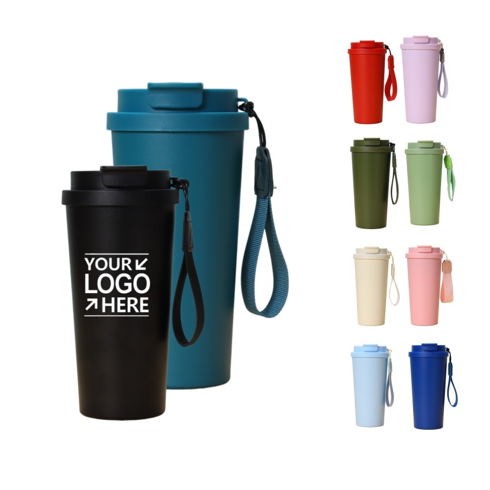 Vacuum Insulated Stainless Steel Tumbler with Hand Strap