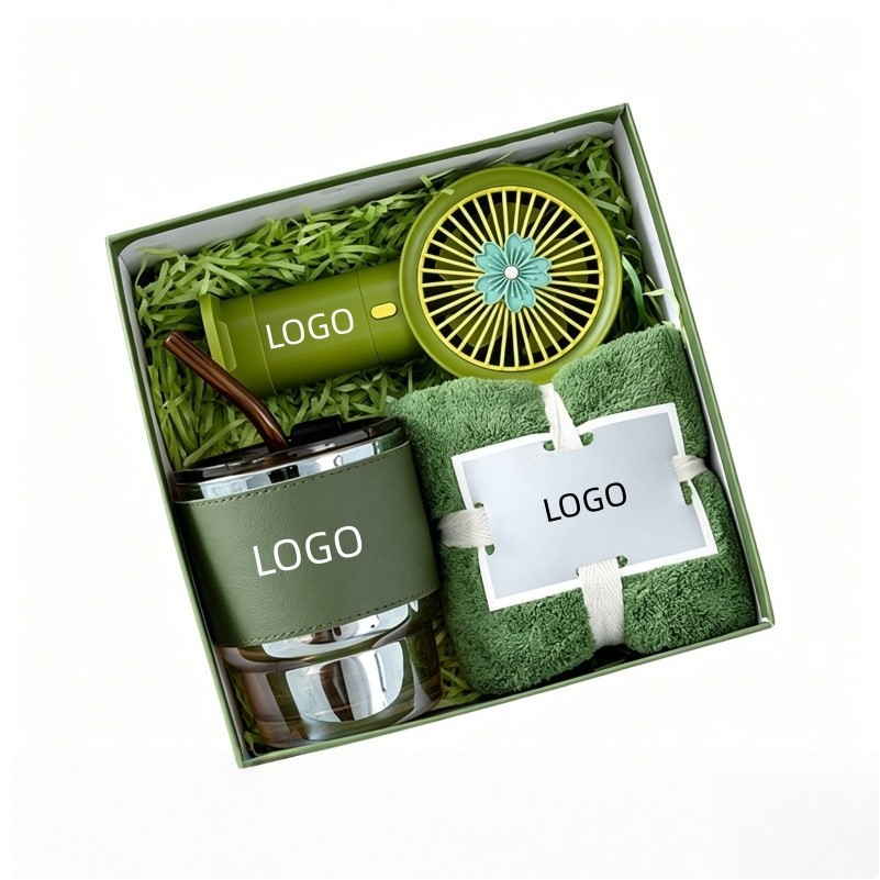 3-Piece Stainless Steel Tumbler, Umbrella and Towel Gift Set