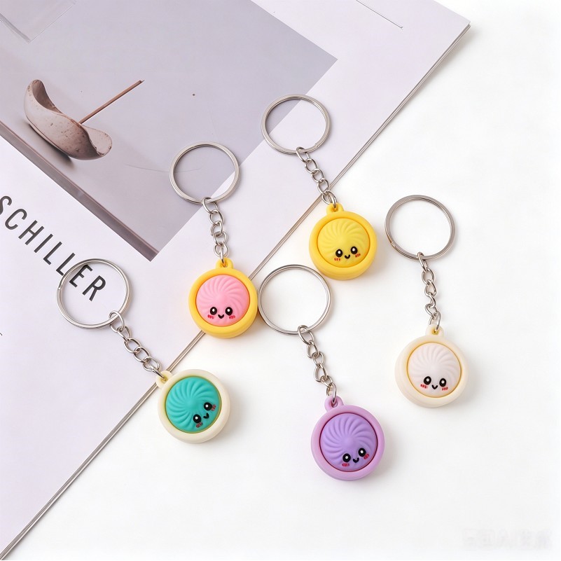 Mini Silicone Keychain with Metal Split Ring
