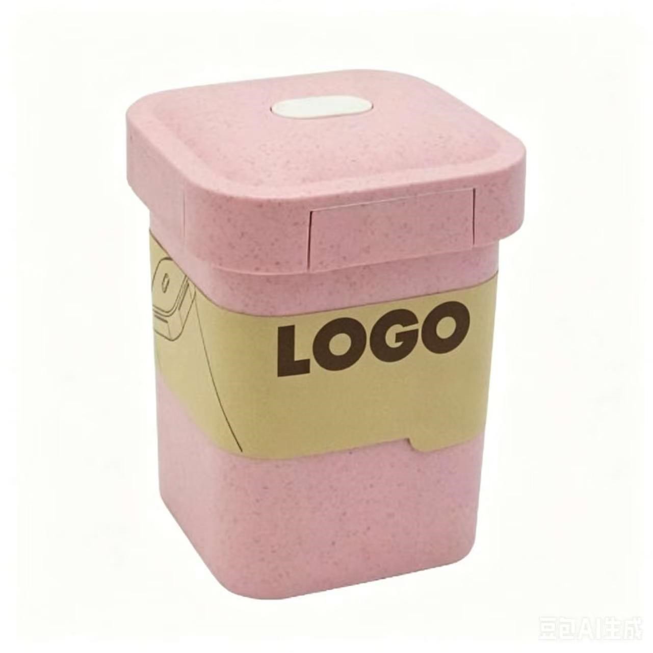Wheat Straw Square Soup Cup With Leak Proof Lid