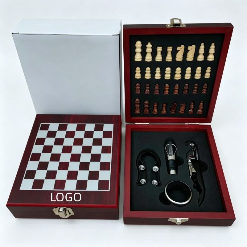 Chess Set With 4Pc Wine Opener Tools