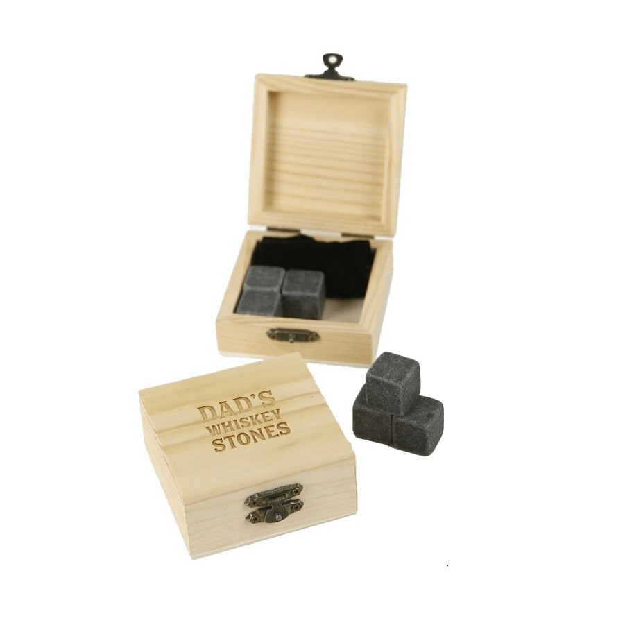 Wooden Gift Boxed 6pc Whiskey Stone Set