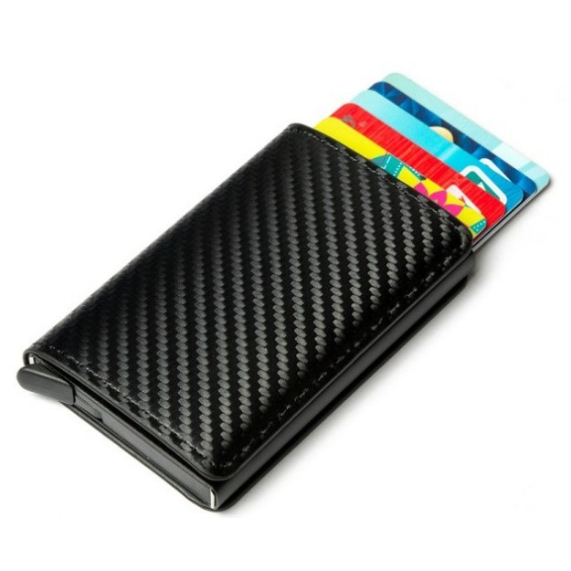 Slim Minimalist Smart Carbon Fibre Wallet Card Case