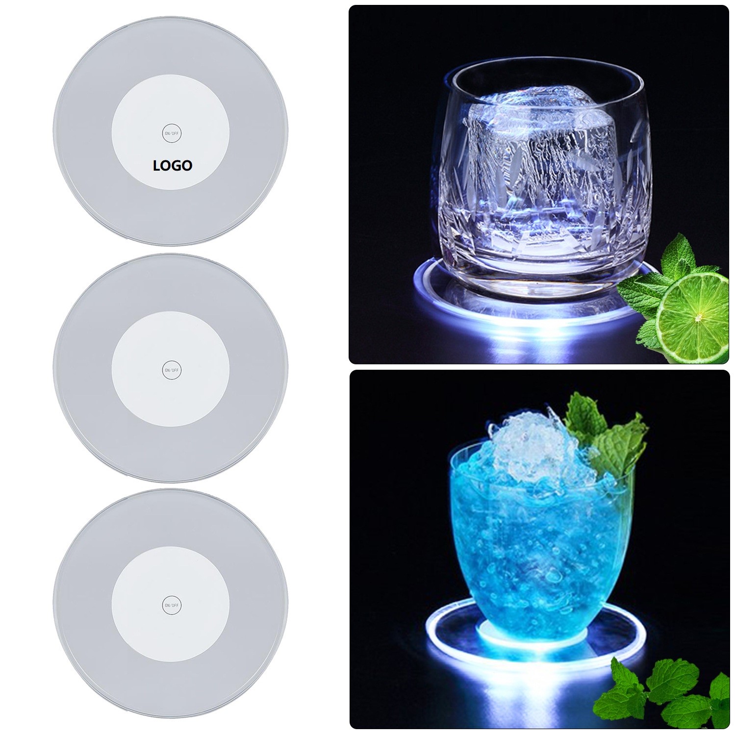 Acrylic Crystal LED Cup Coaster