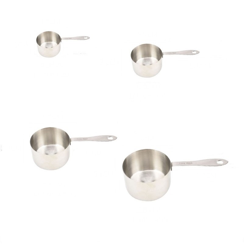 Set Of 4 Stainless Steel Measuring Cups