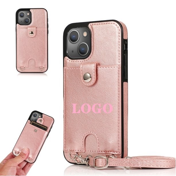 PU Leather Back Card Holder w/Detachable Lanyard