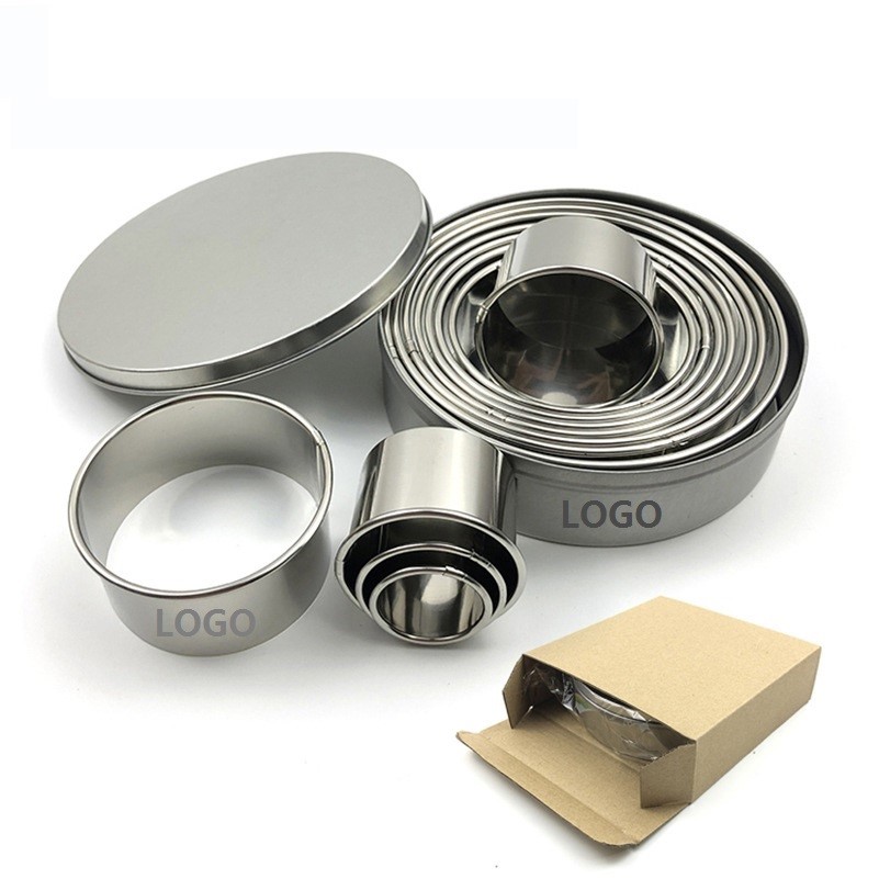 12pc Stainless Steel Mousse Cake Ring Cutter