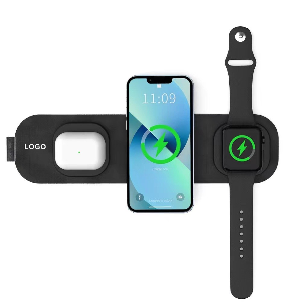 Portable Folding 15W Fast Charging 3-in-1 Wireless Charger