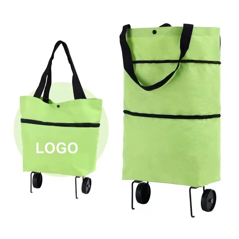 Collapsible Trolley Bags Folding Shopping Bag w/Wheels
