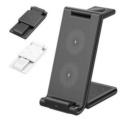 3-in-1 Qi Certified 15W Quick Charging Station