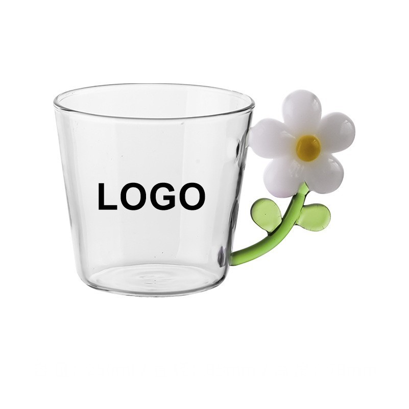 8.45oz 3D Flower Glass Cup