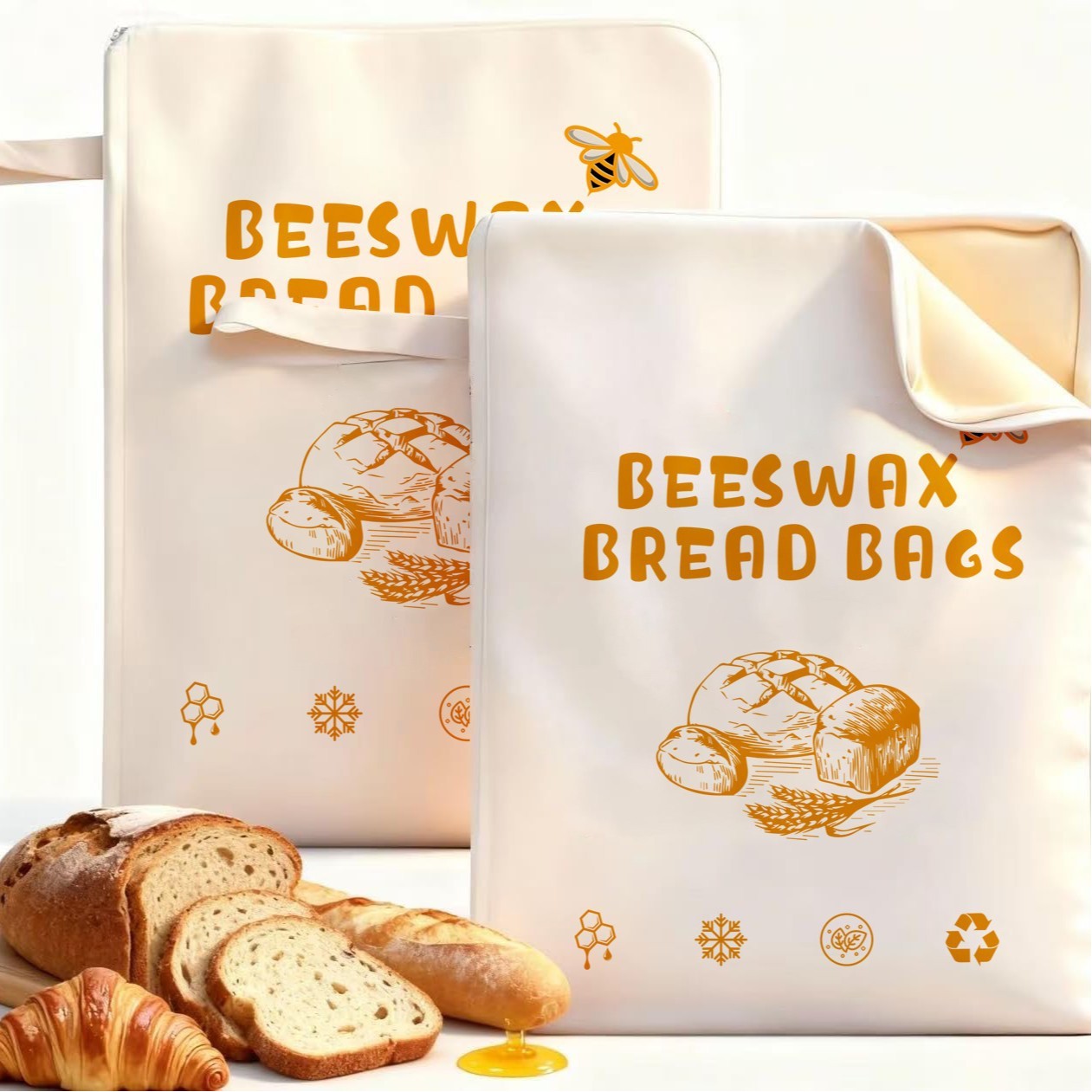 Reusable Beeswax Bread Pouch