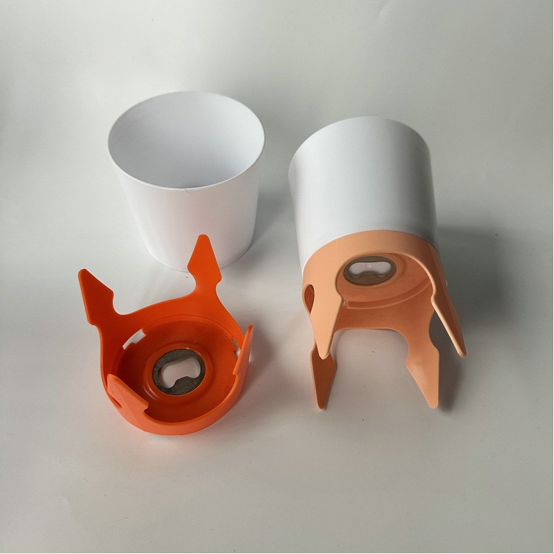 Plastic Drink Cup Holder With Built-In Bottle Opener