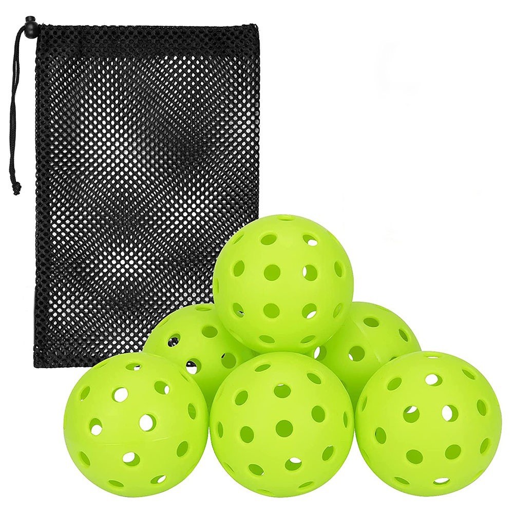 40-Hole Rotomolded Molded Pickleball 6 Pack With Mesh Storage Bag