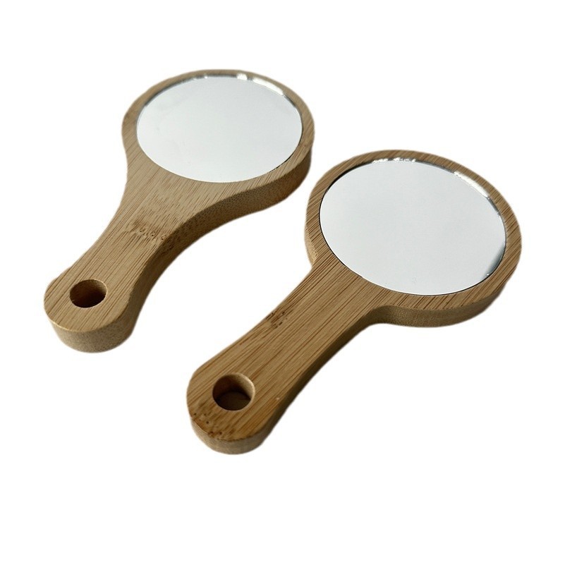 Bamboo Portable Compact Makeup Mirror