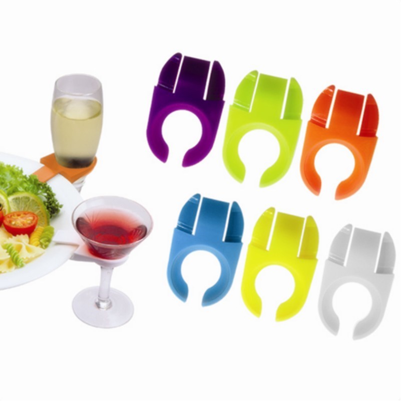 Plastic Wine Glass Holder Clip For Party And Dining Use